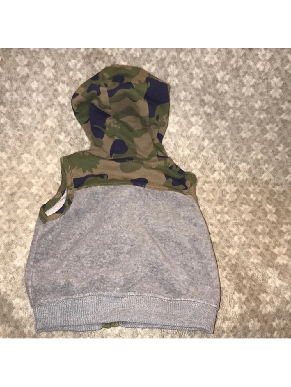 Carters 6M Toddler Camo Hooded Vest - Gray & Green